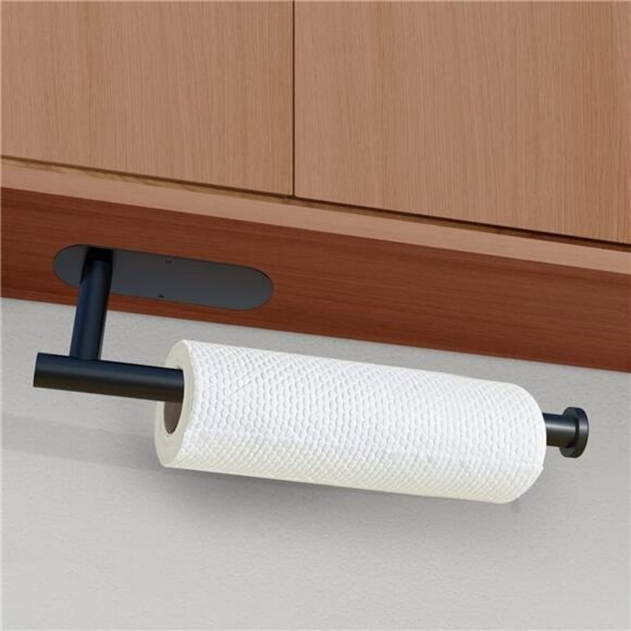 Stainless Steel Under Cabinet Paper Towel Holder Wall Mount Kitchen Rack - Picture 3 of 7